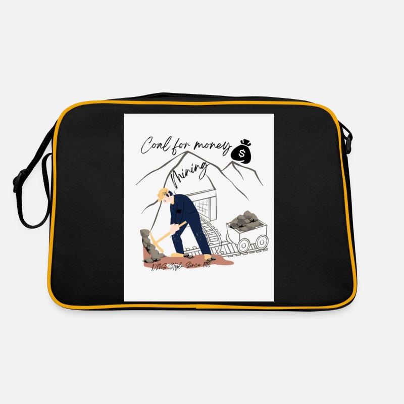 Mining Design - Retro Tasche - Schwarz/Gold