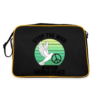 Paix dans le monde - Arrêtez la guerre - Sac Retro - noir/or - Dos