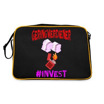 Geld Motivation Profit Gewinn Performance Rendite - Retro Tasche - Schwarz/Gold - Hinten