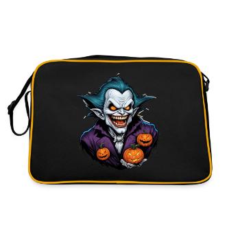 Halloween - Vampire Bloodsucker Horror with Pumpkin - Retro Bag - black/gold - Back