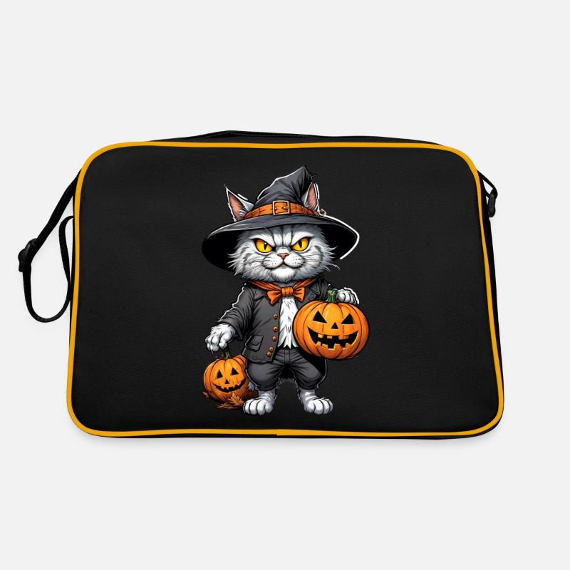 Halloween - Cat Horror with Pumpkin Retro Bag