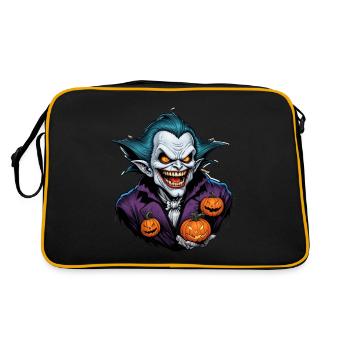 Halloween - Vampire Bloodsucker Horror with Pumpkin - Retro Bag - black/gold - Back
