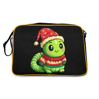 Worm Christmas - Retro Bag - black/gold - Back