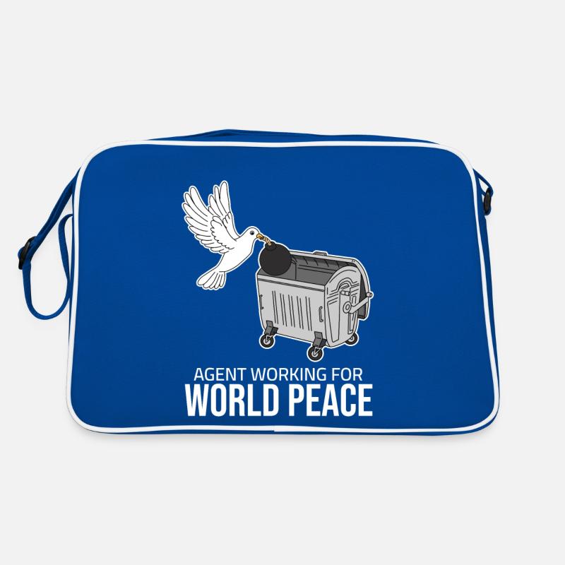 Agent working for World Peace - Friedenstaube Retro Tasche