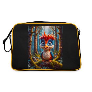 oiseaux super mignons autour du monde – Pic - Sac Retro - noir/or - Dos