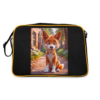 super cute Australian animal Down Under – dingo - Retro Bag - black/gold - Back