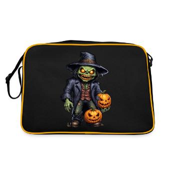 Zombie Happy Halloween Creepy Pumpkins - Retro Bag - black/gold - Back