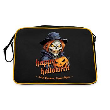 Sorcière d’Halloween citrouille effrayante avec des extrémités lumineuses - Sac Retro - noir/or - Dos