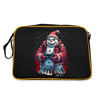 Méchant Noël Gamer Bonhomme de neige Joyeux Noël - Sac Retro - noir/or - Dos