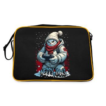 Méchant Noël Gamer Bonhomme de neige Joyeux Noël - Sac Retro - noir/or - Dos