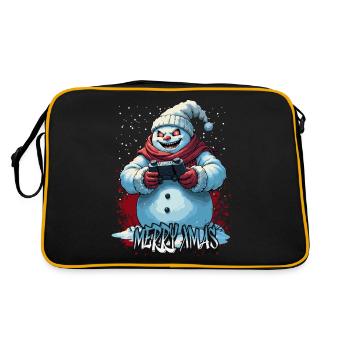 Méchant Noël Gamer Bonhomme de neige Joyeux Noël - Sac Retro - noir/or - Dos