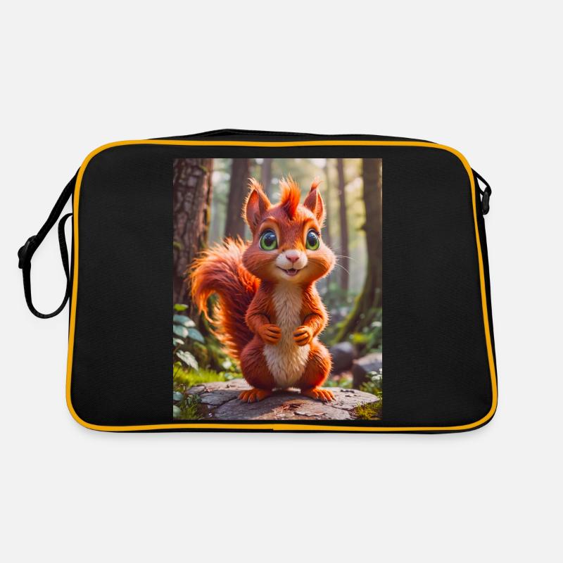 super cute animals in a forest – red squirrel Retro Bag