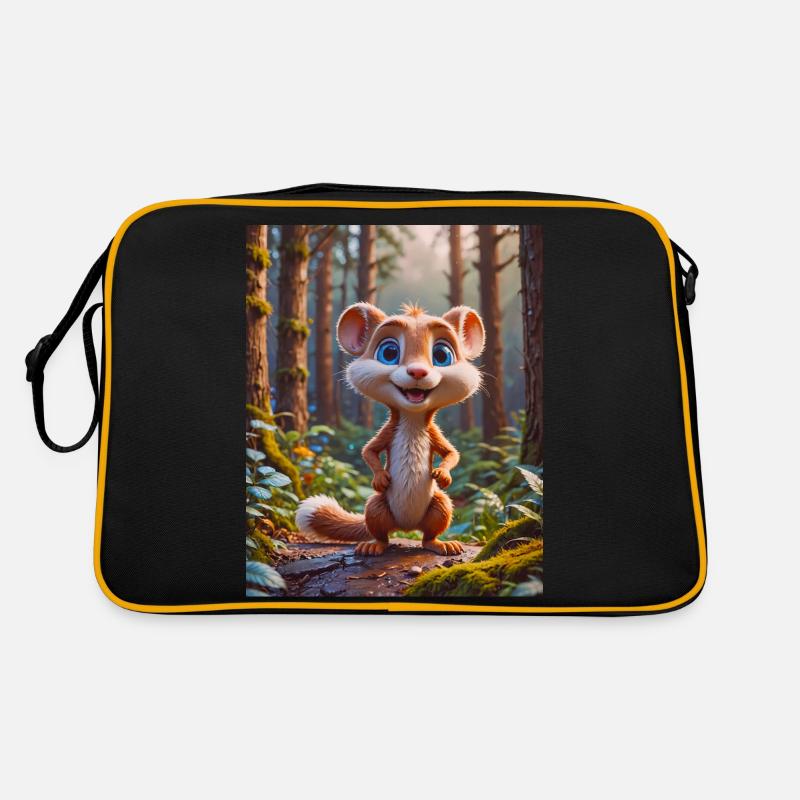 Animaux super mignons dans une forêt – belette Sac Retro