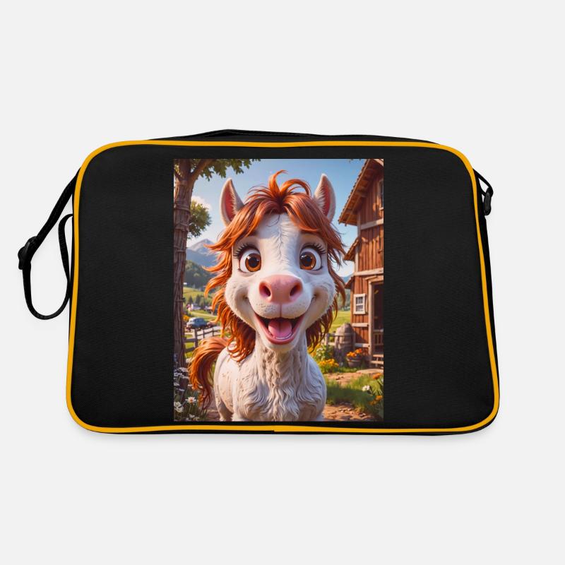 Animaux super mignons dans une ferme – cheval Sac Retro