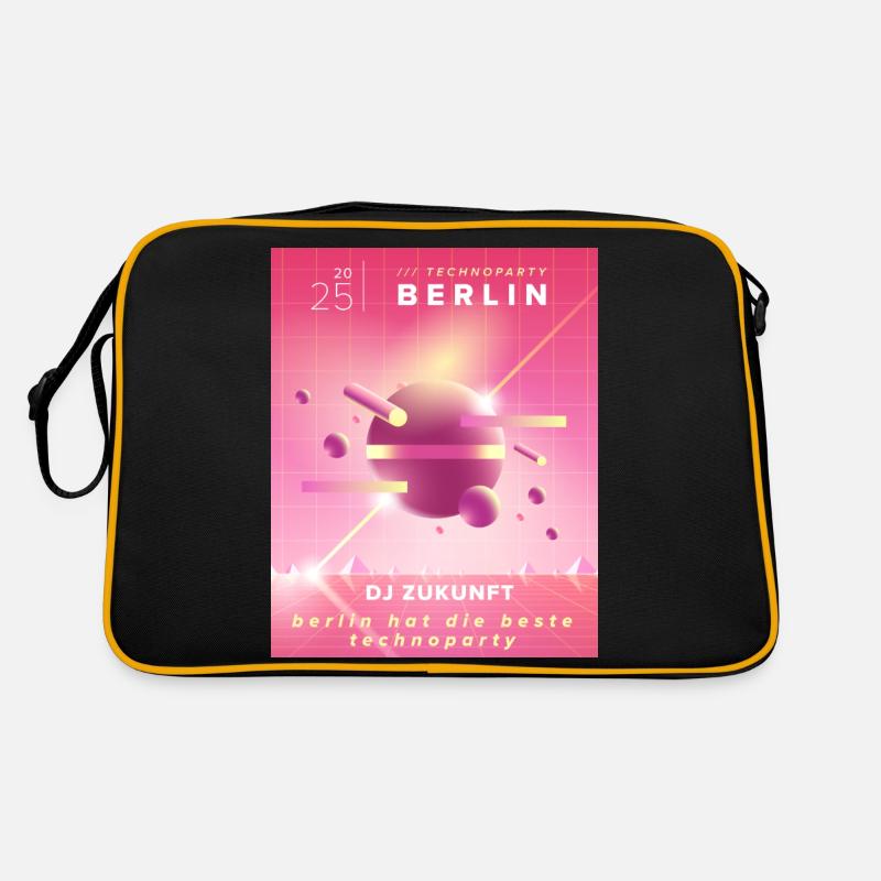 Berliner Techno - Retro Tasche - Schwarz/Gold