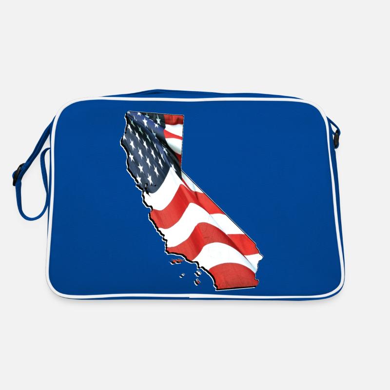 USA Flag in California State Map Retro Bag