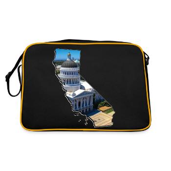 Capitole de Californie sur la carte de la Californie - Sac Retro - noir/or - Dos