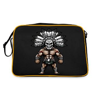 atztek skull - Retro Bag - black/gold - Back