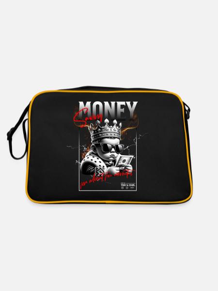 Money Saving : for about five minutes - Retro Bag - black/gold - Back