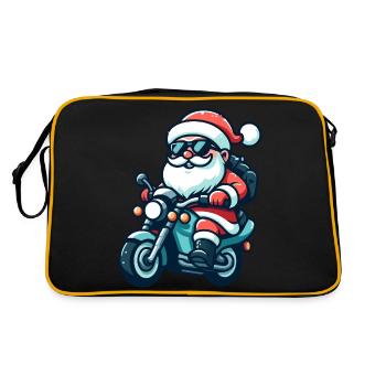 Santa Claus Biker - Retro Tasche - Schwarz/Gold - Hinten