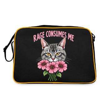 Rage Consumes Me Funny Catflower - Retro Bag - black/gold - Back