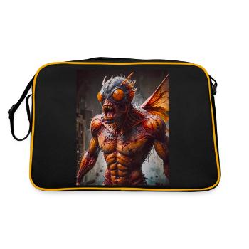 mutant monster half men half insect dark horror - Retro Bag - black/gold - Back