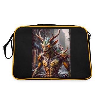 mutant monster half men half insect dark horror - Retro Bag - black/gold - Back