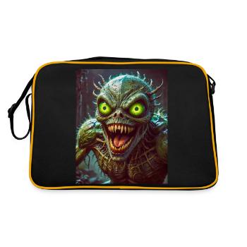 mutant monster half men half insect dark horror - Retro Bag - black/gold - Back