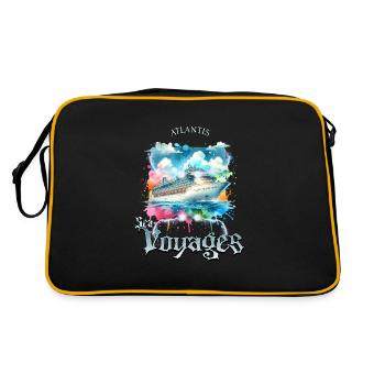 Atlantis Sea Voyages – Conception d’aquarelle de croisière - Sac Retro - noir/or - Dos