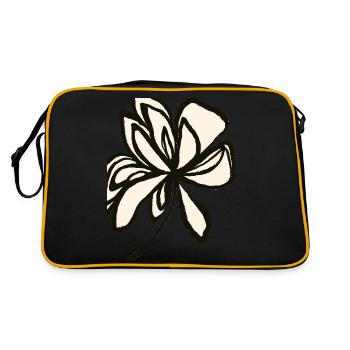 Simplicité florale - design intemporel - Sac Retro - noir/or - Dos