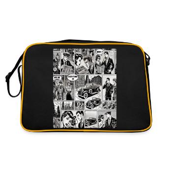 Coupure de journal de bande dessinée rétro– Journal vintage - Sac Retro - noir/or - Dos