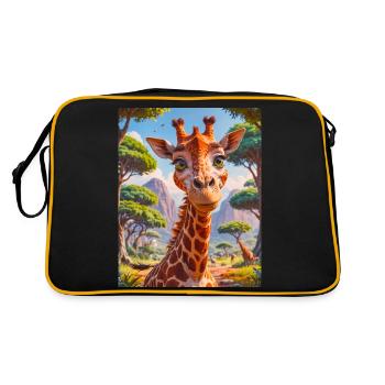 Animaux africains super mignons – Girafe - Sac Retro - noir/or - Dos