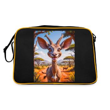 Animaux africains super mignons – Kudu - Sac Retro - noir/or - Dos