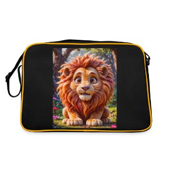 Animaux africains super mignons – Lion - Sac Retro - noir/or - Dos