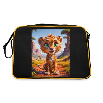 Animaux africains super mignons – Guépard - Sac Retro - noir/or - Dos