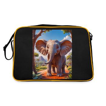 Animaux africains super mignons – éléphant - Sac Retro - noir/or - Dos