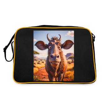 Animaux africains super mignons – Gnous - Sac Retro - noir/or - Dos