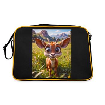 animaux africains super mignons – Antilope - Sac Retro - noir/or - Dos
