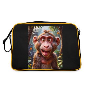 Animaux africains super mignons – Babouin - Sac Retro - noir/or - Dos