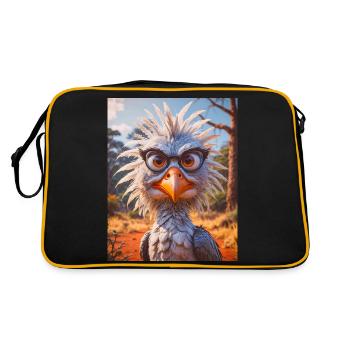 animaux africains super mignons – Secrétaire Oiseau - Sac Retro - noir/or - Dos