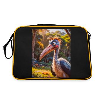 animaux africains super mignons – Cigogne marabout - Sac Retro - noir/or - Dos