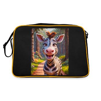 Animaux africains super mignons zèbre - Sac Retro - noir/or - Dos