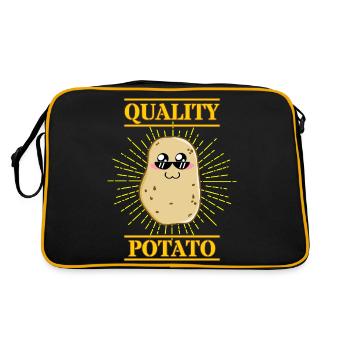 Funny Quality Potato Cute Kawaii Foodie Vegetable - Retro Bag - black/gold - Back