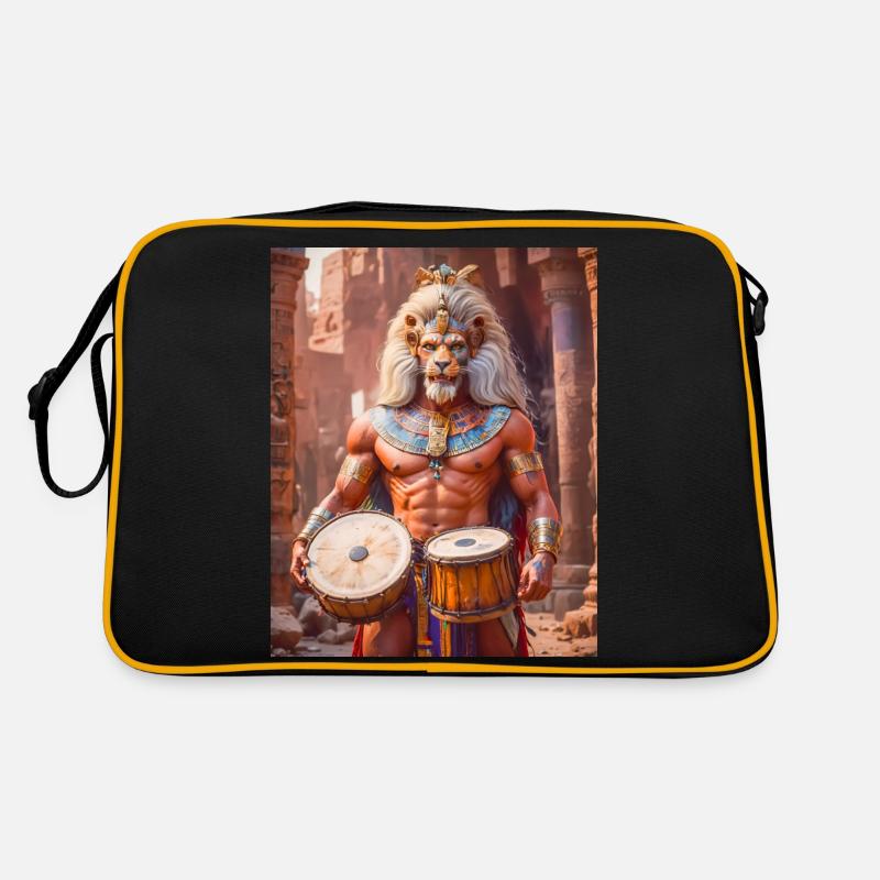 Bes, dwarf god with lion mane, dancing joyfully Retro Bag