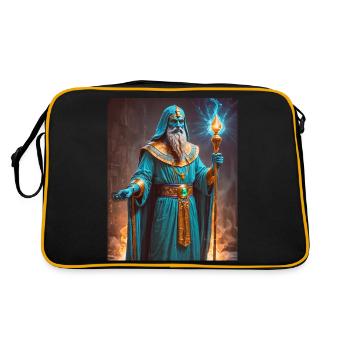 Ptah, dieu à la peau bleue, tenant un sceptre - Sac Retro - noir/or - Dos