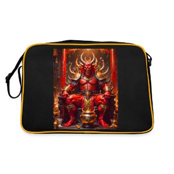 Shuten-dōji Red-skinned demon king drinking sake o - Retro Bag - black/gold - Back