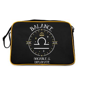 Du signe de la Balance - Sociable et diplomate - Sac Retro - noir/or - Dos