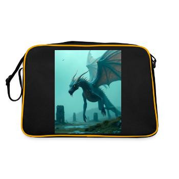 Tsmok, Belarusian Slavic dragon of treasure and st - Retro Bag - black/gold - Back