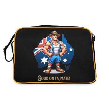 Australia Funny Design - Retro Bag - black/gold - Back