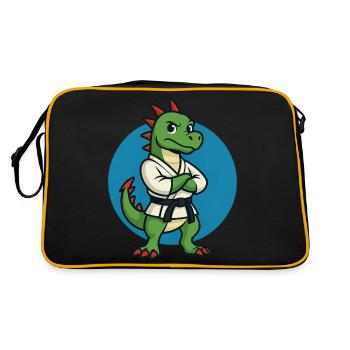 Karaté Dragon - Arts martiaux, Dessin animé - Sac Retro - noir/or - Dos